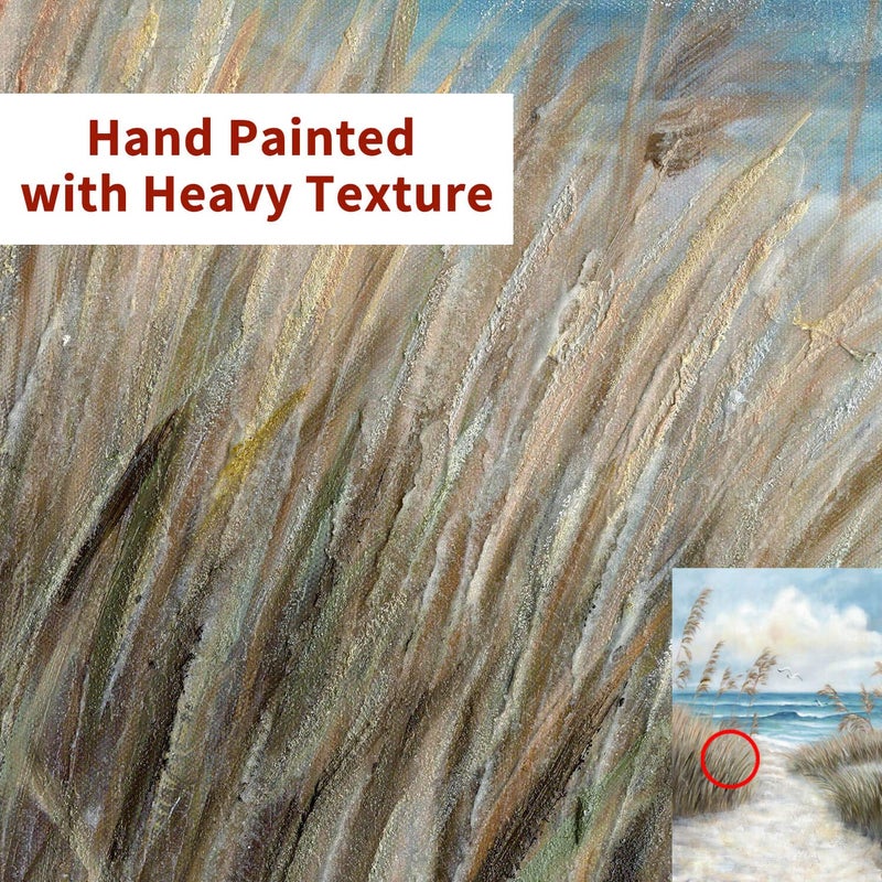 Hardy Gallery Seascape Canvas Abstract Wall Art: Beach Path Artwork to the Sea Abstract Coastal Artwork Painting for Bedroom (36'' x 24'' x 1 Panel) - Image 2